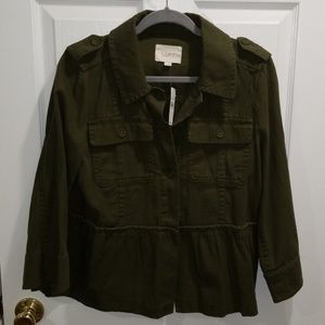 NWT Peplum Olive Green Jacket